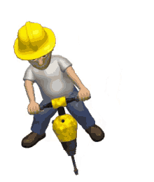 A hard working Glastonledburyshire-on-Severnian worker using a jackhammer to work on this page